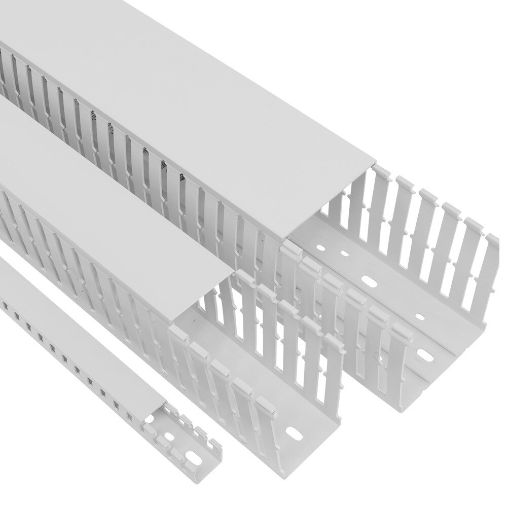 ECA2580B +/- 12mm 1 Meter 1W x 3H Nominal Length with Cover Wide Slot White FMX Wire Duct ECA2580B +/- 12mm 1 Meter 1W x 3H Nominal Length with Cover Wide Slot White FMX Wire Duct